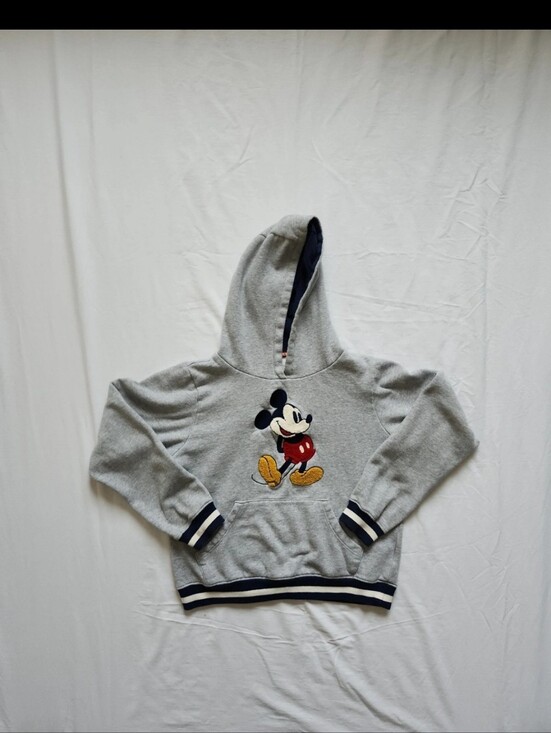 Disney Other - Disney Parks Mickey Mouse Embroidered Varsity Hoodie Gray Youth XL